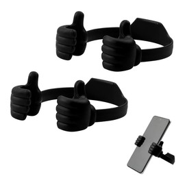 Jagowa 2PCS Thumbs Up Cell Phone Stands Adjustable Portable Smartphone Mount Lazy Phone Holder Novelty Thumbs (Black, Red)