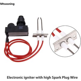 Mtsooning Double Ignition Kit Electronic Igniter, Propane Gas Grill Igniters with Double Ignition Electrode, 450 mm High Spark Plug Wire, Fits for Gas Fireplace & Oven & Heater & Kitchen lgniter