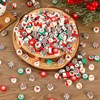 Augshy Christmas Polymer Clay Beads, 300PCS Xmas Heishi Spacer Beads