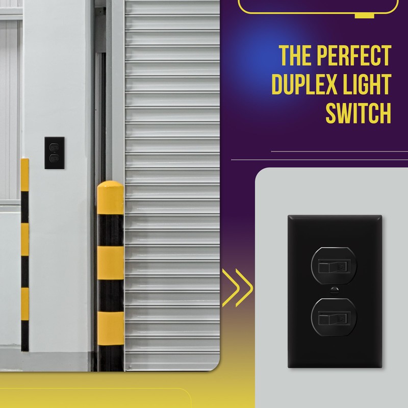 ENERLITES Duplex Double Toggle Light Switch, Single Pole, Side Wiring,