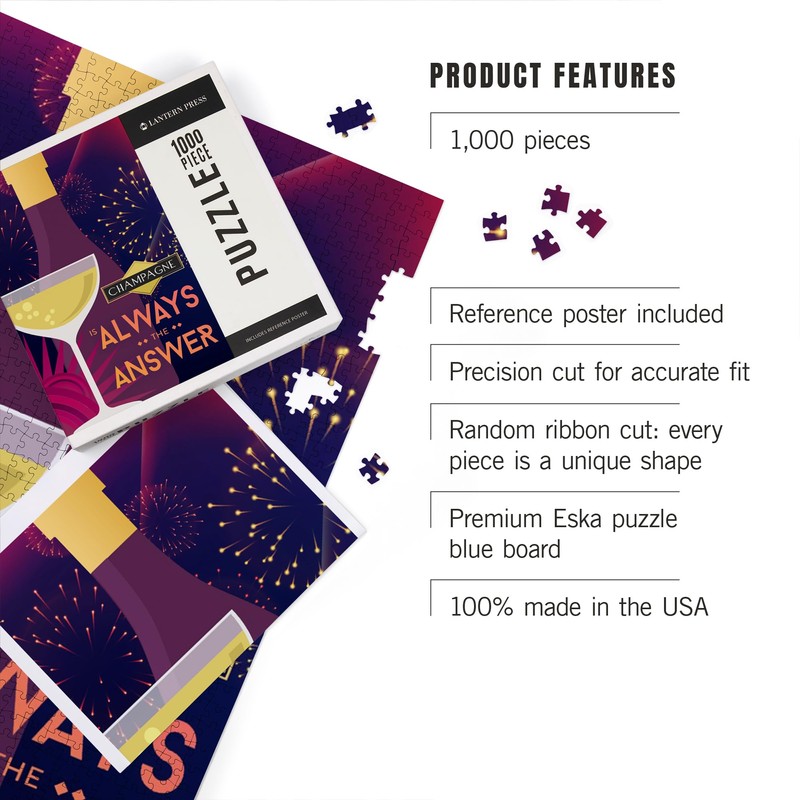 Lantern Press Champagne is Always The Answer, Champagne and Fireworks
