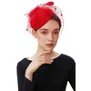 Coucoland Feather Fascinators Hat Women's Flower Mesh Elegant Wedding Fascinator