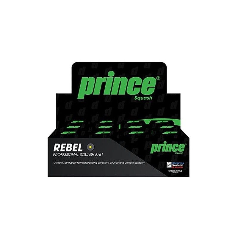 Prince Rebel Yellow Dots Squash Balls - 1 Dozen