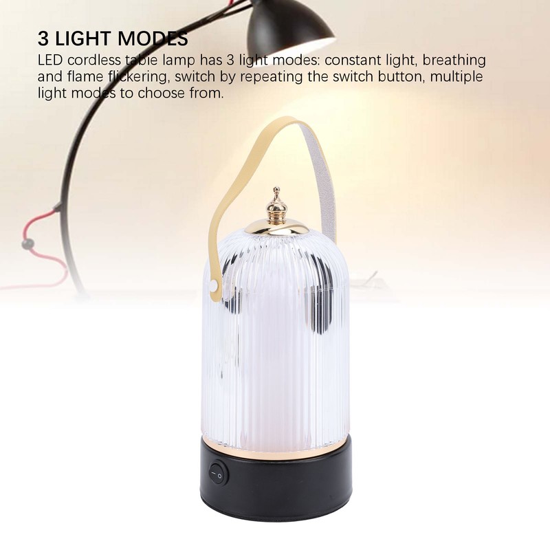 LED Cordless Table Lamp Professional 3 Modes Rechargeable Bedside Night
