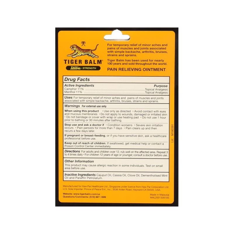 Tiger Balm Ultra Strength, 50 GM, 1.70 Oz by Tiger