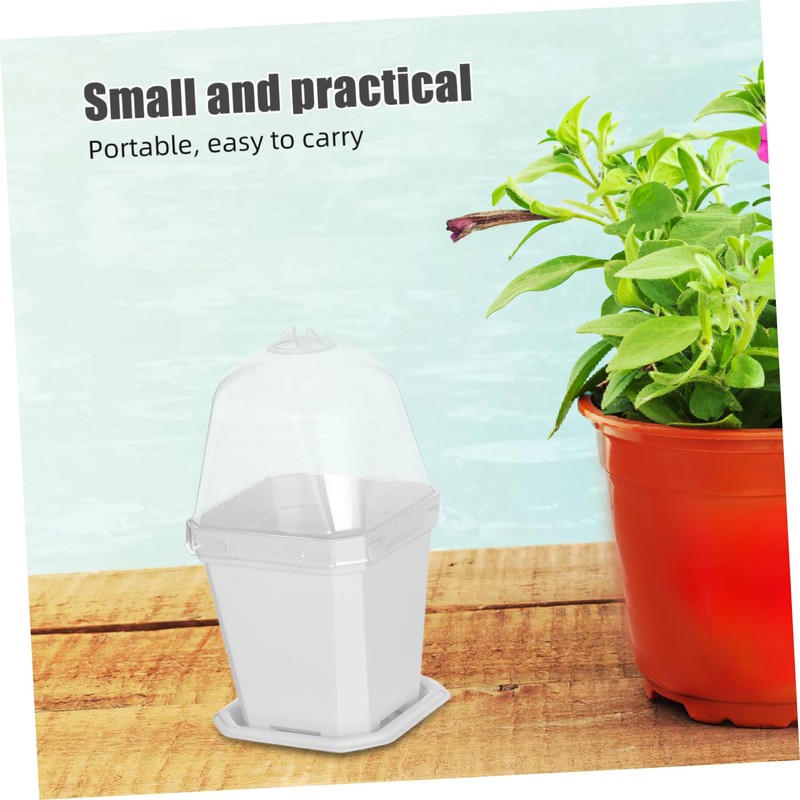 ULTECHNOVO 10 Sets Small Plastic Nursery Pots with Trays Ventilated