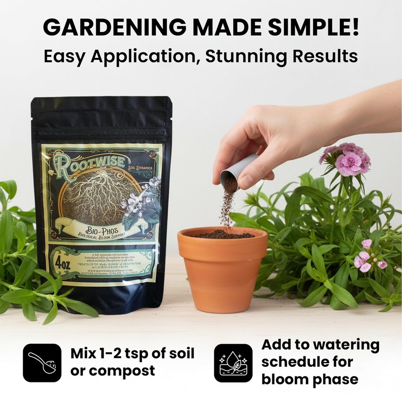 Rootwise Bio-Phos (4 oz) | Natural Phosphorus Fertilizer and Soil