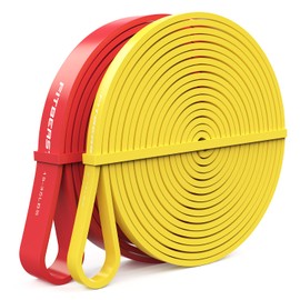 FitBeast Pull Up Bands Set, Yellow&Red 5-35 LBS Resistance Band Pull Up for Calisthenics, CrossFit, Powerlifting, Muscle Toning, Yoga, Stretch Mobility, Pull Up Assistance Bands