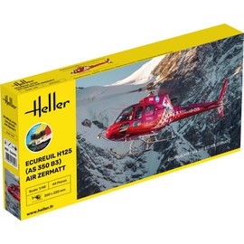 HELLER - Model Helicopter Starter Kit Squirrel H125 (as 350 B3) Air Zermatt |Heller |56490| 1:48