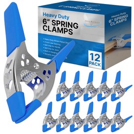 Lot of 12-6" inch Spring Clamp Large Super Heavy Duty Spring Metal Blue - 2.5 inch Jaw opening
