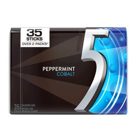Wrigley's 5 Peppermint Cobalt Sugarfree Gum (Pack of 6)