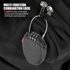 EVTSCAN Compact Anti Theft Bike Cable Lock, with 2 ft Retractable Steel Cable, 3 Digit Combination Lock, for Bike Racks, Posts, Fences, for Bike, Ski, Snowboard and Stroller