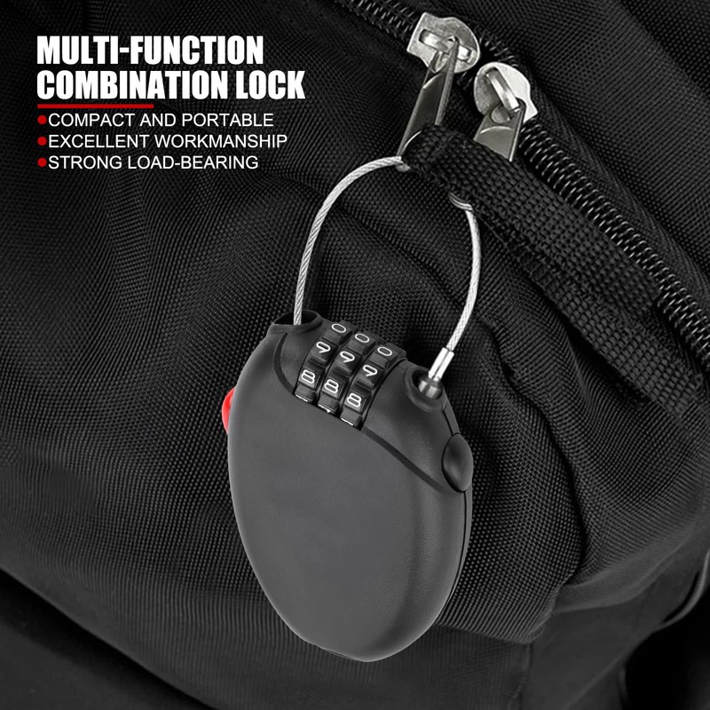EVTSCAN Compact Anti Theft Bike Cable Lock, with 2 ft