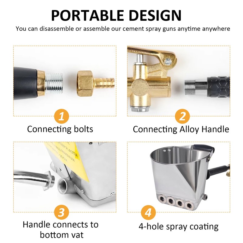 Stucco Sprayer Mortar Spray Gun Concrete Stucco Plaster Sprayer with