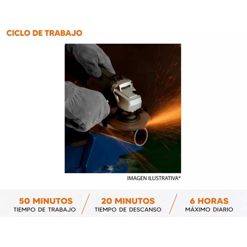 Truper Esmeriladora 4 1/2'' Ind. 1,200 W Truper 12873 Color