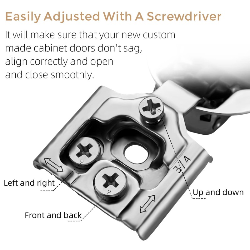 Ravinte 3/4 Inch Overlay Cabinet Hinges - 30 Pack (15