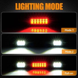 Cxdar Third 3rd Brake Light LED for 1992-1997 Ford F150 F250 F350 Bronco, High Mount Rear Brake Lights Assembly, Waterproof Center Cab Lamp Stop Light