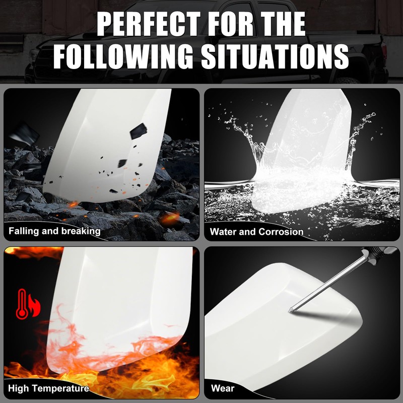 White Left Driver Side Replacement Mirror Cover Caps for 2020