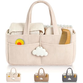 Organizador De Pañales Para Niños,Plegable,Con Múltiples Bolsillos Y Bolsas Organizadoras Flexibles Para Guardar Pañales,Toallitas Y Otros Artículos Esenciales. (Albaricoque - 01)