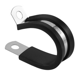 GZXUNFA 1 Inch R-Type Rubber Cushioned Insulated Clamp, 304 Stainless Steel Cable Clamp for Secure Pipe Fastening or Wire Cord Installation(20 Pack)