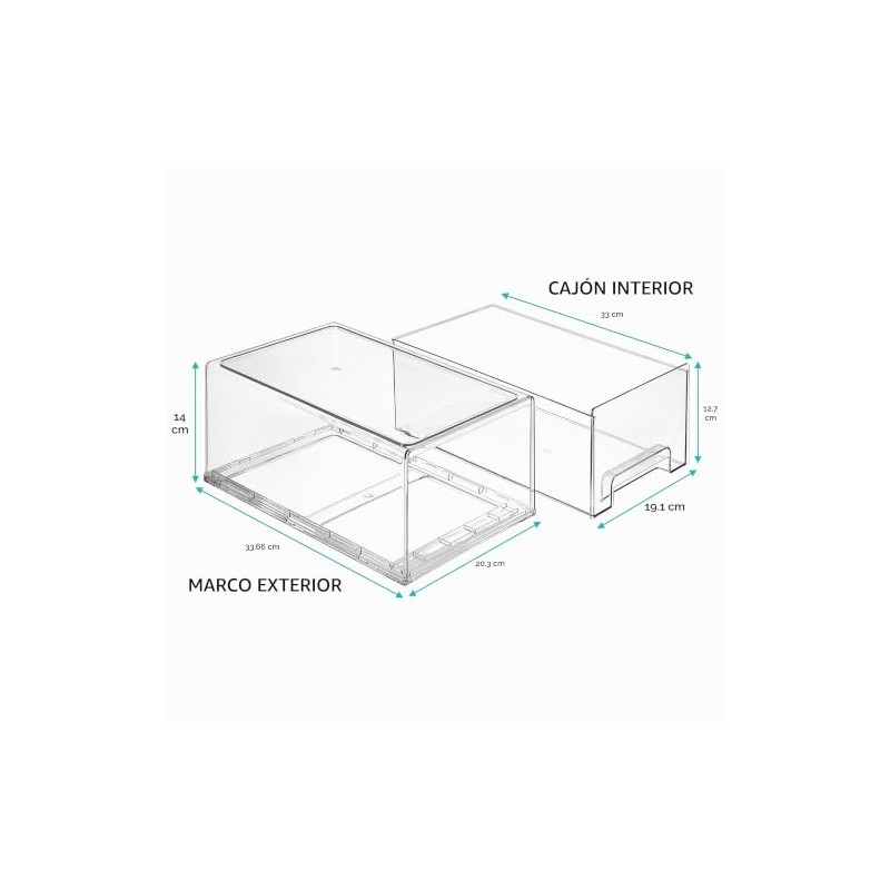Sorbus Fridge Drawers - Clear Stackable Pull Out Organizer Bins