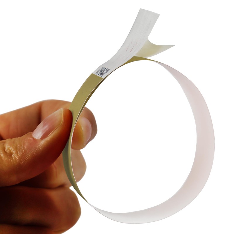 100 Gold Tyvek Wristbands 19mm with Tape Closure Waterproof ID