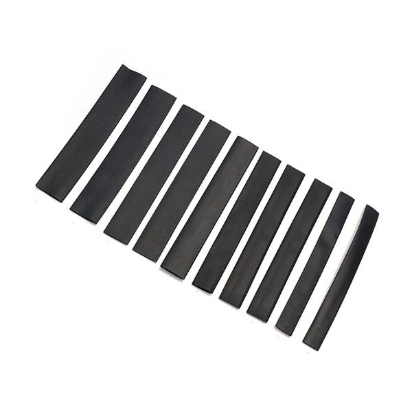 Pack of 10 Heat Shrink Tubing, Length 12 cm, Black