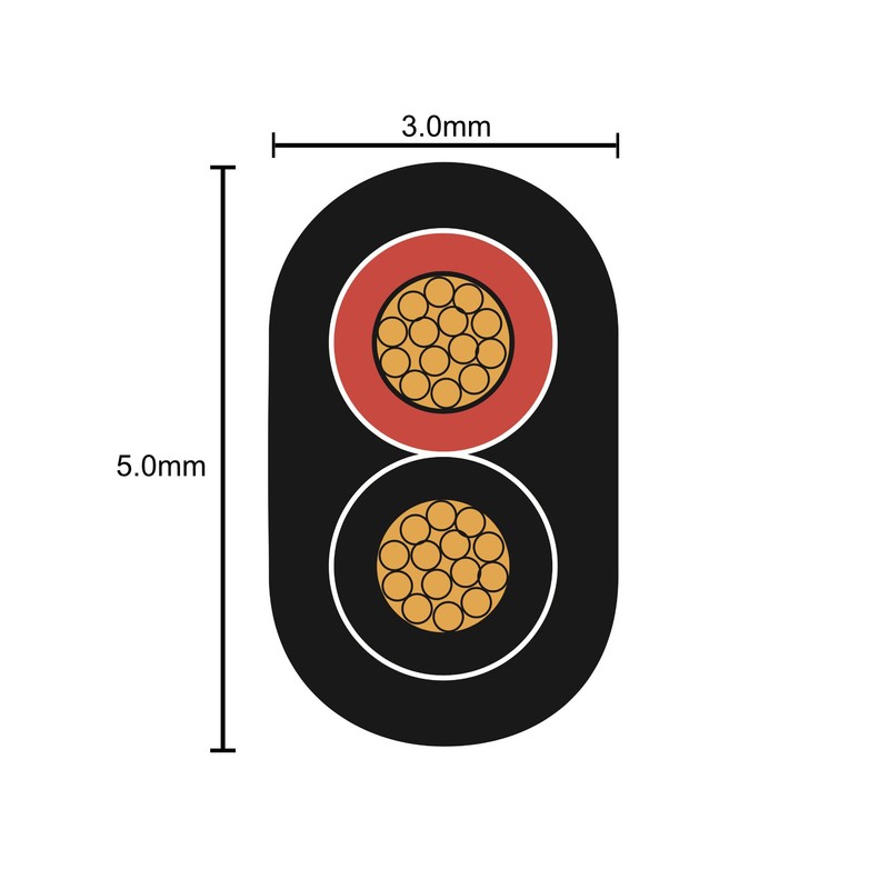 Automotive FLAT Twin 2 Core Cable 12v 24v Thin Wall