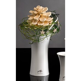 Sandra Rich Porzellanvase Tulip weiß konkav 22 cm hoch Ø 13,5 cm