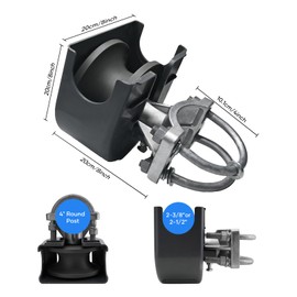 Heavy-Duty Nylon Sliding Gate Rollers with Covers - Cantilever Slide Gate Hardware for 4" Round Posts, Fits 2-3/8" or 2-1/2" Chain Link Fence Gate Frames - Pack of 1, LZNL-421-283