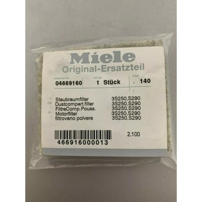 Miele S250, S290 Original Dust Compartment Filter 3 in Pack