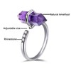 Natural Amethyst Ring, Hexagonal Amethyst Crystal Ring for Women, Adjustable
