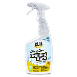 CLR Brands® Brilliant Bath Foaming Bathroom Cleaner Spray Free & Clear, No Added Dyes or Fragrances, Soap Scum and Hard Water Stain Remover, Use on Showers, Baths, Toilets and More, 26 Oz (Pack of 1)