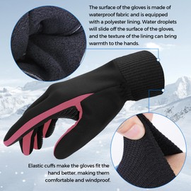 Sukeen Winter Warm Gloves Men Women,Cycling Gloves Running Gloves Touch Screen Gloves Warm Liners Gloves Anti-slip Thermal Gloves Windproof Gloves for Football Riding Driving Hiking Working Outdoor