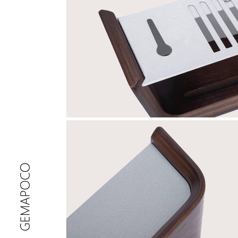 GEMAPOCO Key Holder Wall Mount with Shelf | Brown |