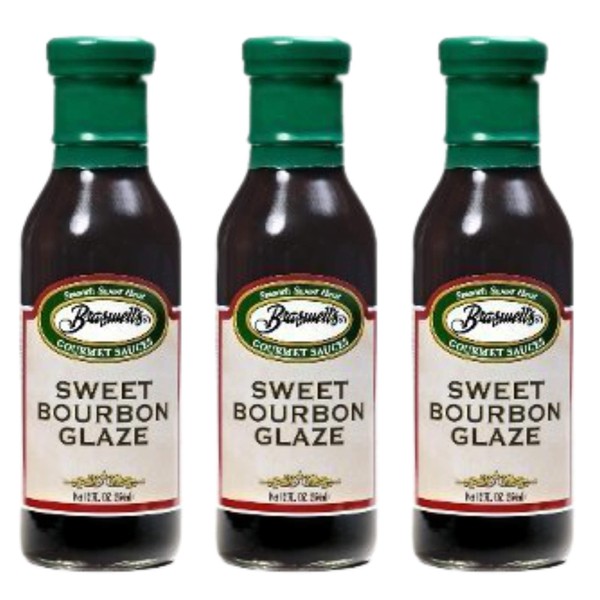 Braswell Sweet Bourbon Glaze 12 oz. Bottle (Pack of 3)