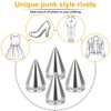XAVSWRDE Pack of 100 Decorative Rivets Punk Rivets Silver Metal