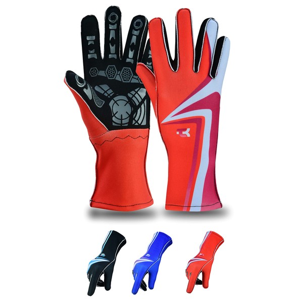 TK Karting Gloves Go-Kart Racing Gloves Rally Gloves Printed Design