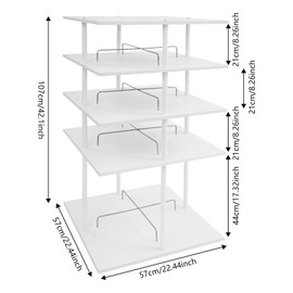 ZERNEIL 4-Tier Shoe Rack, Rotating Shoe Rack Tower, 360 Spinning Shoe Rack, 16 Pairs, Free Standing Square Shoe Rack, 22.4×22.4×42in for Entryway, Living Room, Closet (White, 4 Tier)