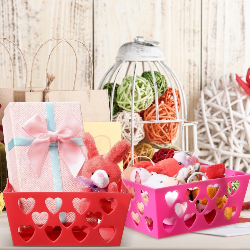 Hushee Hushee 16 Pcs Valentine's Day Plastic Storage Basket Rectangular