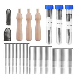 Pack of 60 Felting Needles for Dry and Wet Felting - High Quality Needles for Crafts, Crafts, DIY Projects - Ideal for Felting Animals and Dolls - Includes Finger Protector and Foam Mat