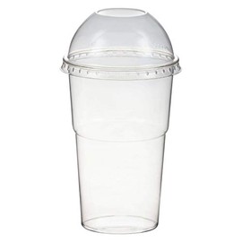 VEPATIM 50 smoothie cups, dessert cups and dome lid, 300 ml, diameter 78 mm, PET crystal clear