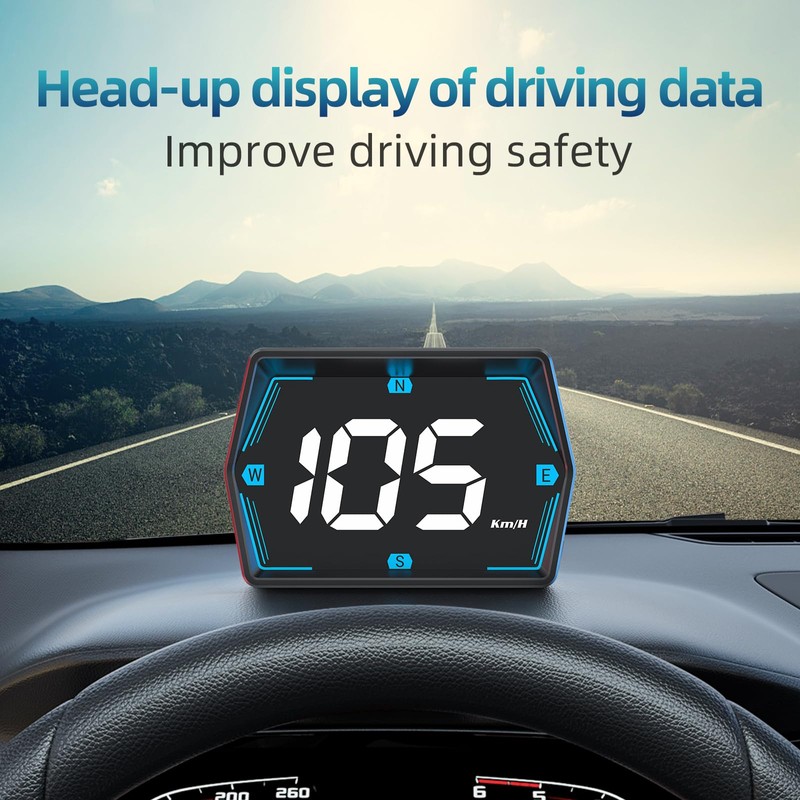 MAEZOE G20 Head Up Display with Holder, GPS Speedometer Multi-Segment