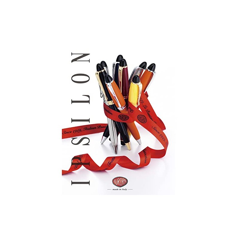 Aurora B11-YF Fountain Pen, F, Fine Point, Yellow, Dual Type,