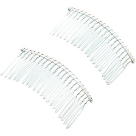 3 Pcs Twist Wire Silver Hair Combs Wedding Bridal Veil Accessory Crafts (Silver, One Size（7.7 * 3.7cm）)