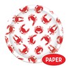Beistle Crab Paper Plates, 9″ White Plates with Red Crab
