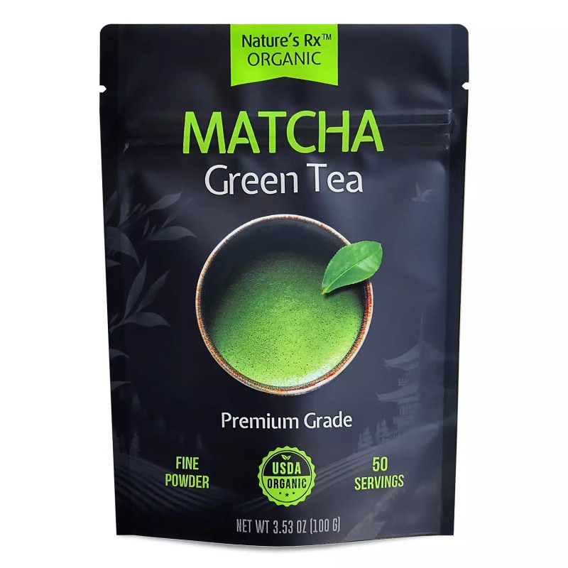 Natures Rx Organic Matcha Green Tea Powder Premium Grade 100g