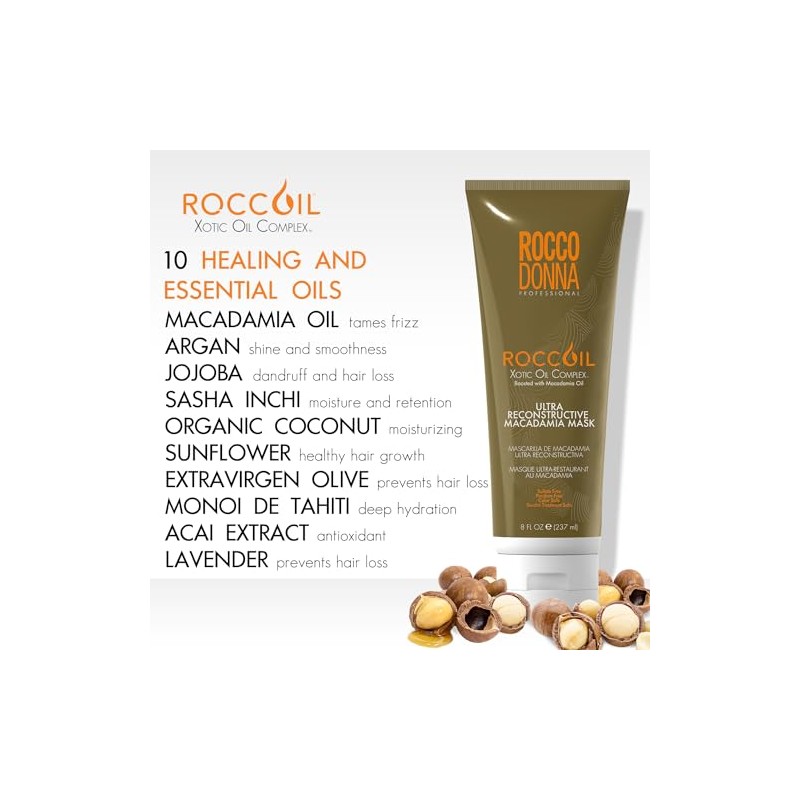 Rocco Donna Mascarilla Ultra Reconstructiva De Macadamia | Aporta Suavidad
