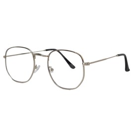 The One Who Knocks Clear Rectangular Aviator Lens Glasses, Silver