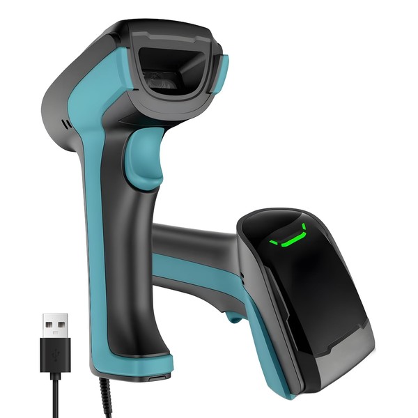 LEMXHJXTH 1D 2D QR Barcode Scanner Wired, Dustproof Shockproof Waterproof